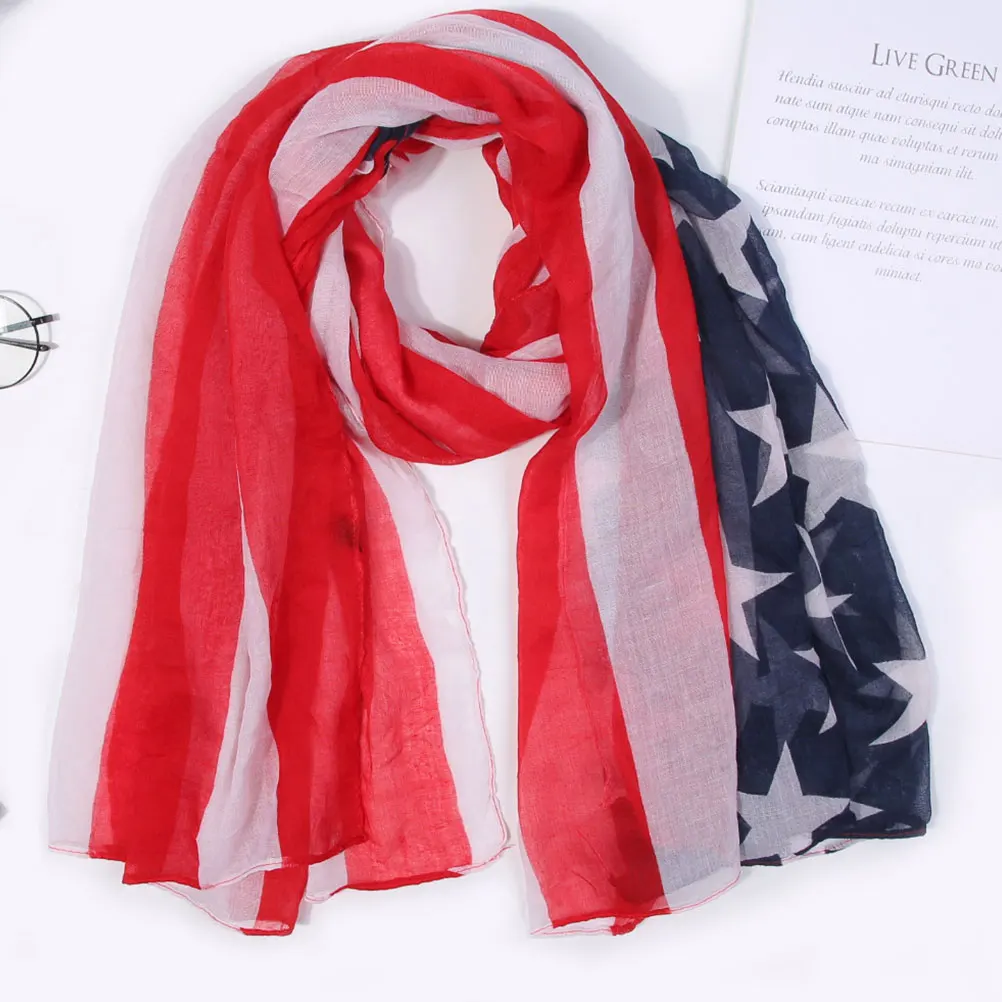 

American Flag Scarf Printed Premium Material Large Oversized Creative Fashion Shawl Wrap Comfortable Long Term Use