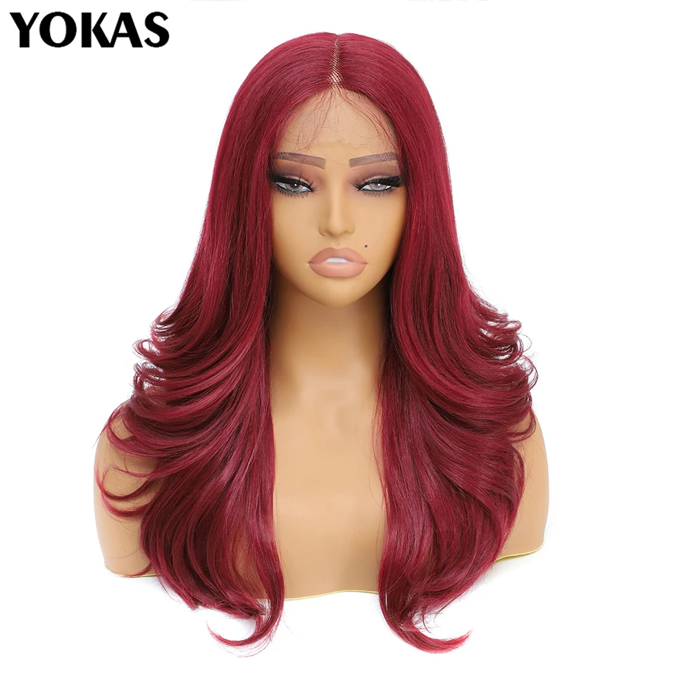 

22 Inch Synthetic Lace Front Wig For Afro Women High Temperature Fiber 13X4X1 Layering Lace Front Wigs For African Female