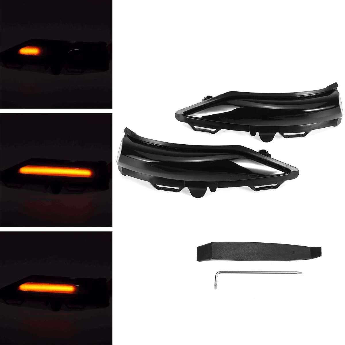 2pcs Yellow LED Dynamic Side Mirror Blinker Sequential Turn Signal Light For Ford Fiesta MK8 2019 UP