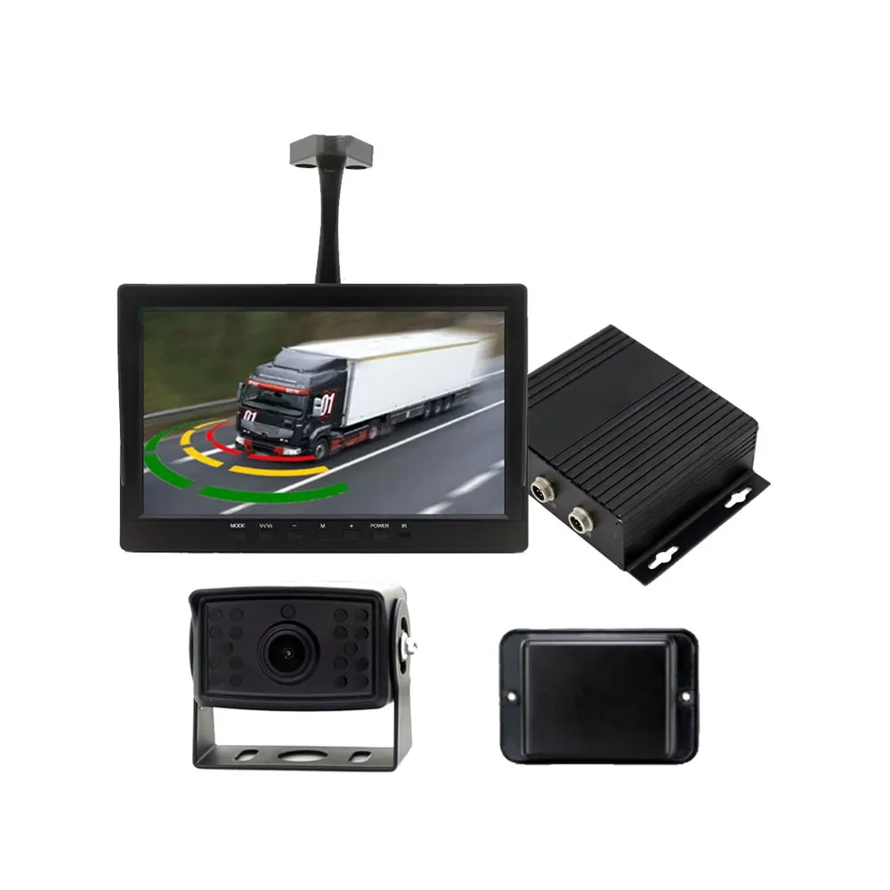 Kit de sensor de radar de micro-ondas de onda milimétrica de alcance de detecção de 30M, sistema de radar anticolisão com display de 10 polegadas, traseiro