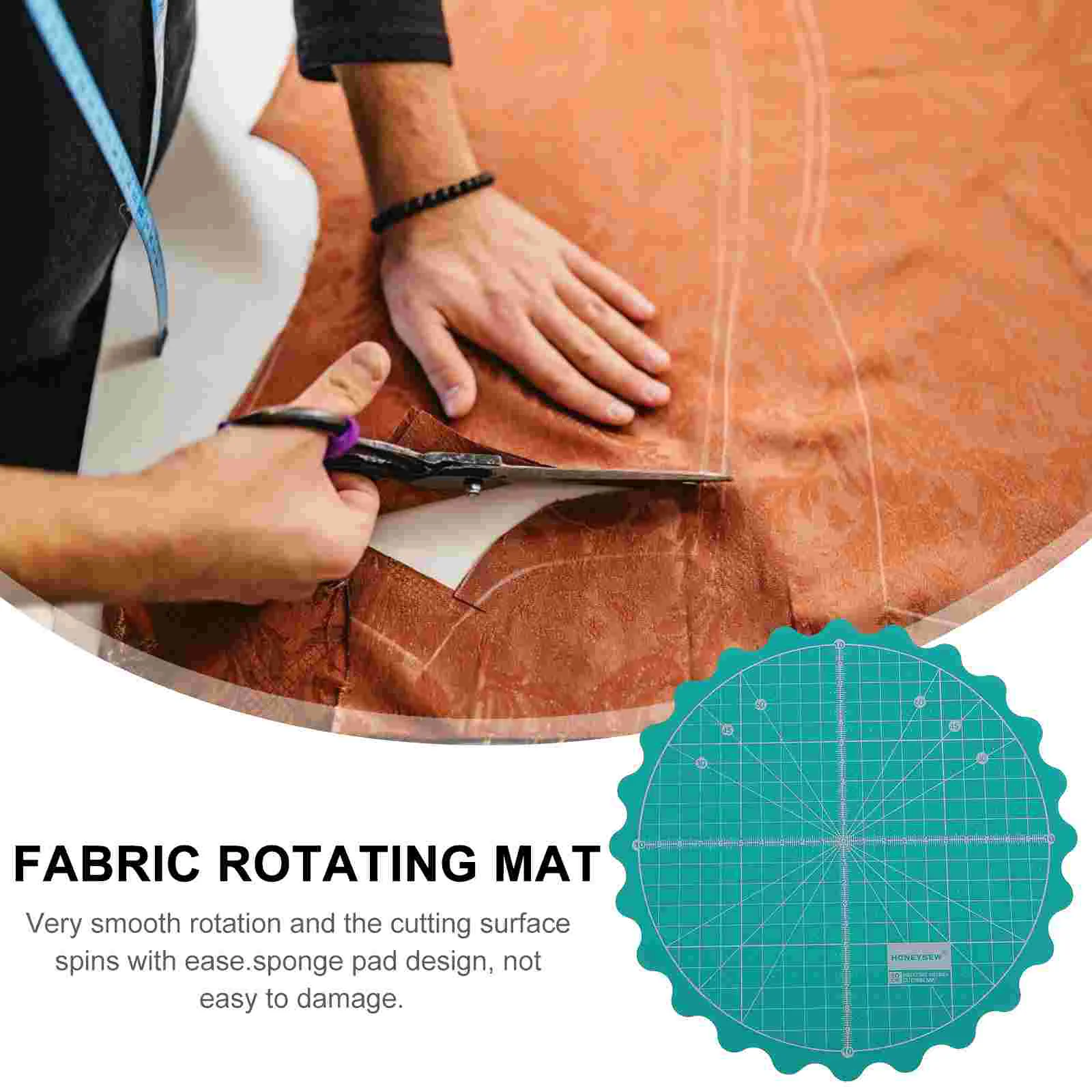 Sewing Cutting Mat Fabric Rotating Circle Self-Healing Non-slip Patchwork Quilt