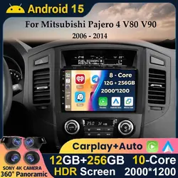Android 15 Car Stereo Radio Multimedia Video Player For Mitsubishi Pajero 4 V80 V90 2006 - 2014 2 Din dvd Head Unit Carplay Auto