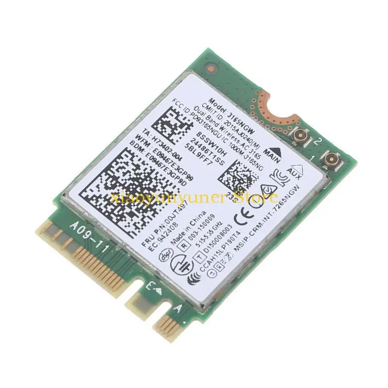 P9JB 3165NGW WiFi 카드 듀얼 밴드 무선 -AC Wi-Fi 네트워크 카드 802.11ac BT 호환 WIFI 카드 용 Wi-Fi 카드