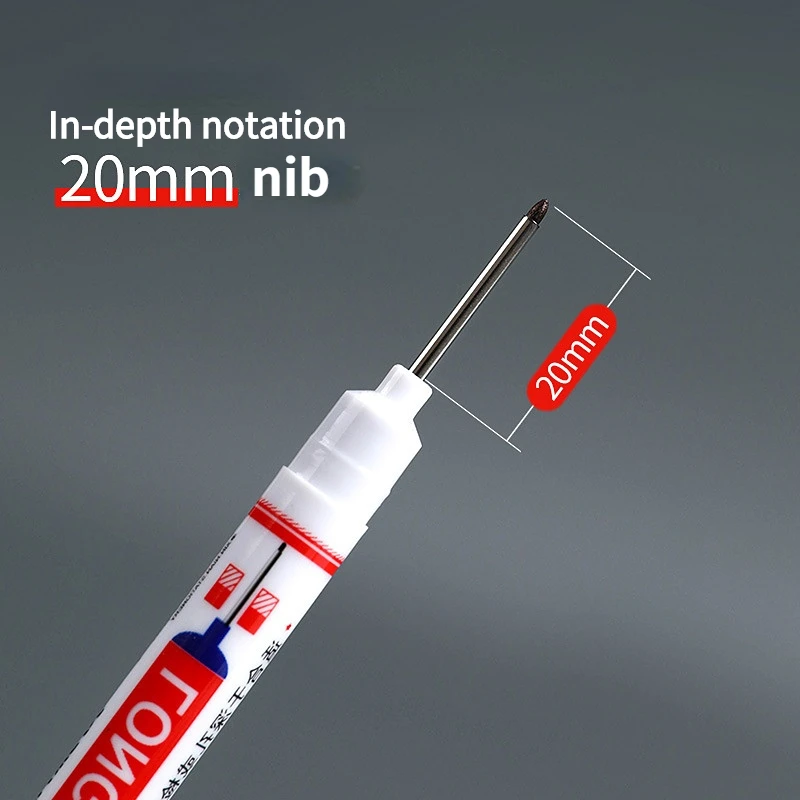 20mm escrita carpenter construção buraco profundo casa decoração resistente à água de secagem rápida caneta marcador multifunções longo nib