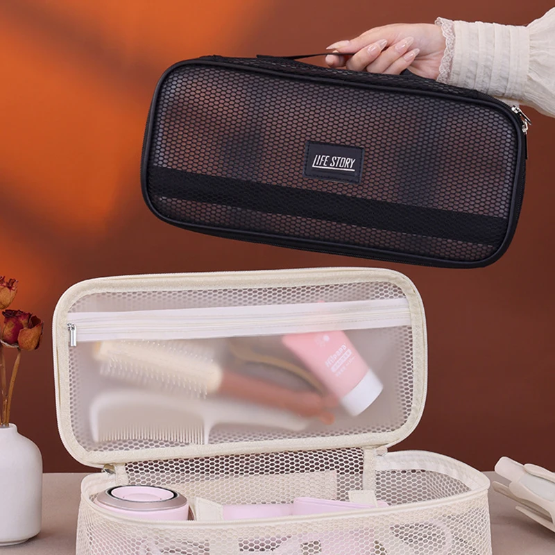 Portable Travel Hair Tools Organizer Bag Breathable Mesh Storage Case for Hair Dryer Curling Wand Styling Accessories