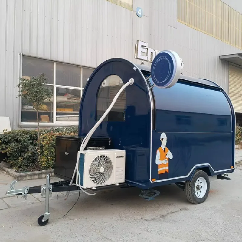 Commercial Food Cart Mobile Catering Cart Street Food Stainless Steel Service Cart for Outdoor Food Business Use