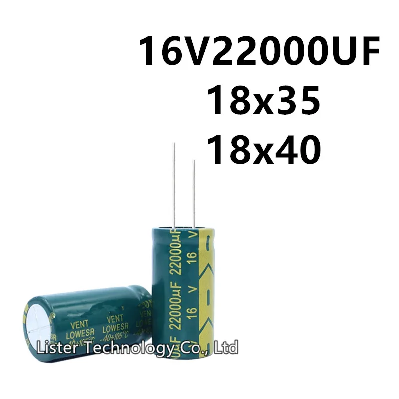 2pcs/lot 16V 22000UF 16V22000UF 22000UF16V volume: 18X35 18X40 High frequency low resistance aluminum electrolytic capacitor