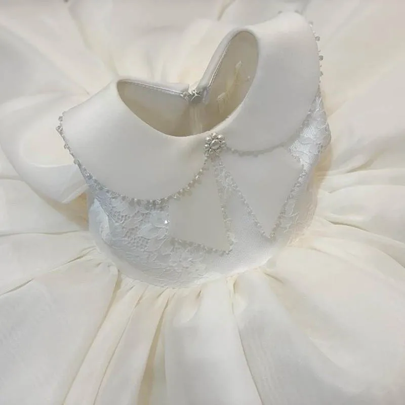 

Children's princess girls baby girl birthday host grab week ceremony evening white wedding flower girldress