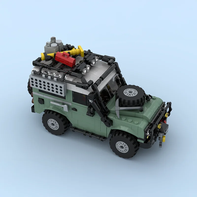 586PCS MOC City Champions Super Car Mocturnal Mini Icons Land Rover Classic Defender 90 Model Technology DIY Assembly Gift Home