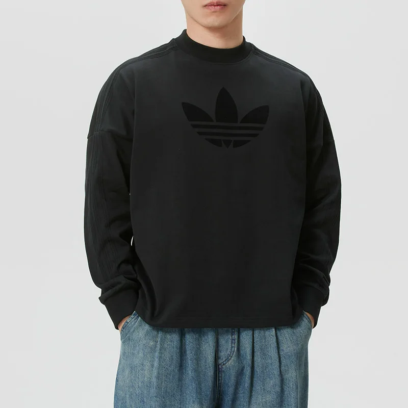 Adidas (Adidas) Trefoil Men's Long-Sleeved T-Shirt, Comfortable, Breathable, Fashionable, Loose-Fitting Training and Fitness Sportswear Kd6575