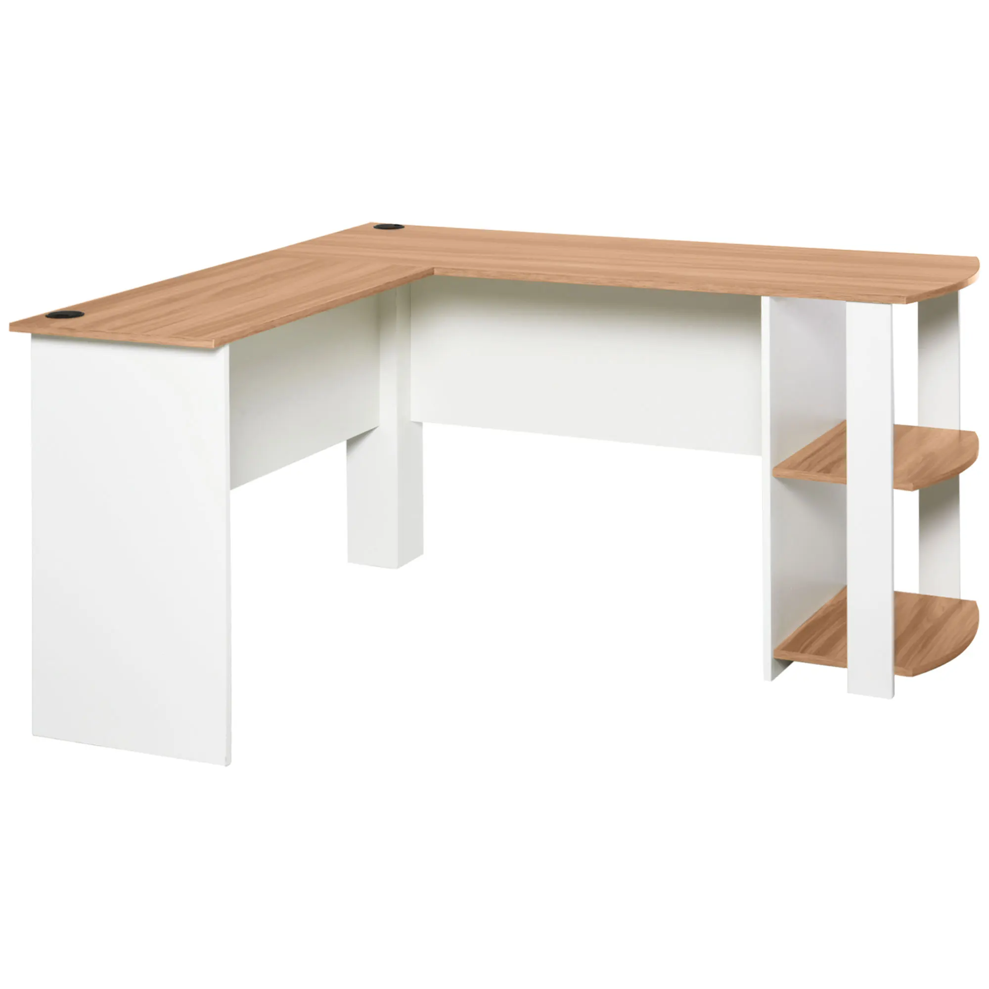 HOMCOM Mesa de Ordenador PC Escritorio Oficina Hogar Esquinera Forma L Madera