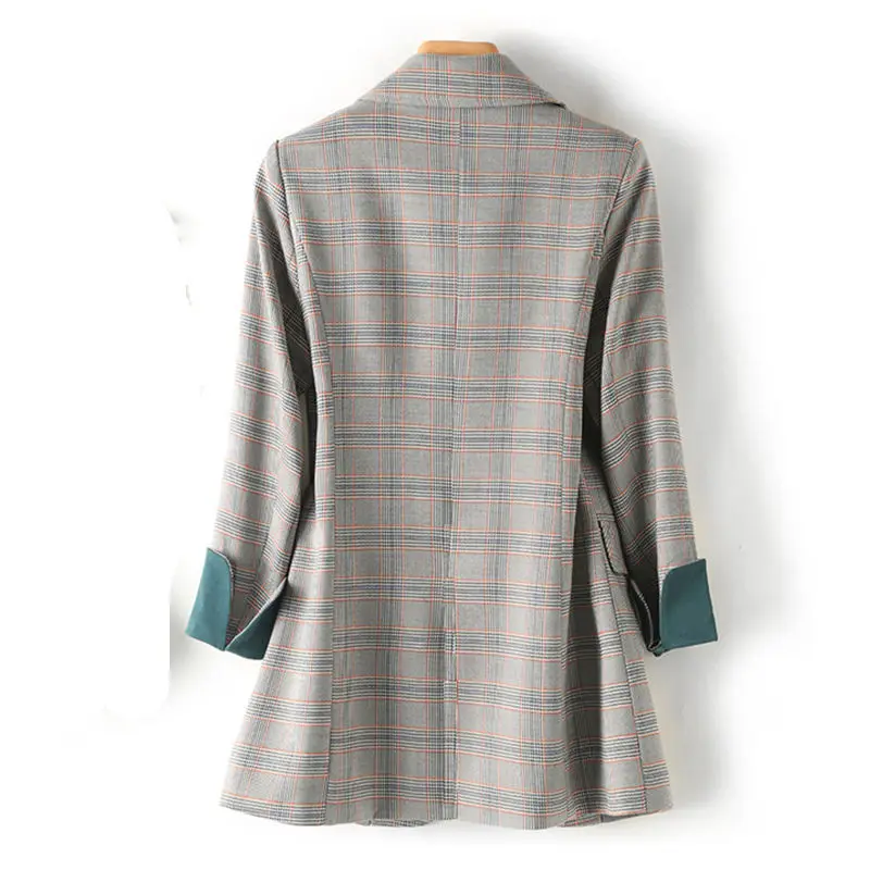 2023 Korean Version Loose Fashion Style Casual Suit In Spring and Autumn Plaid Suit Jacket Women's New Autumn