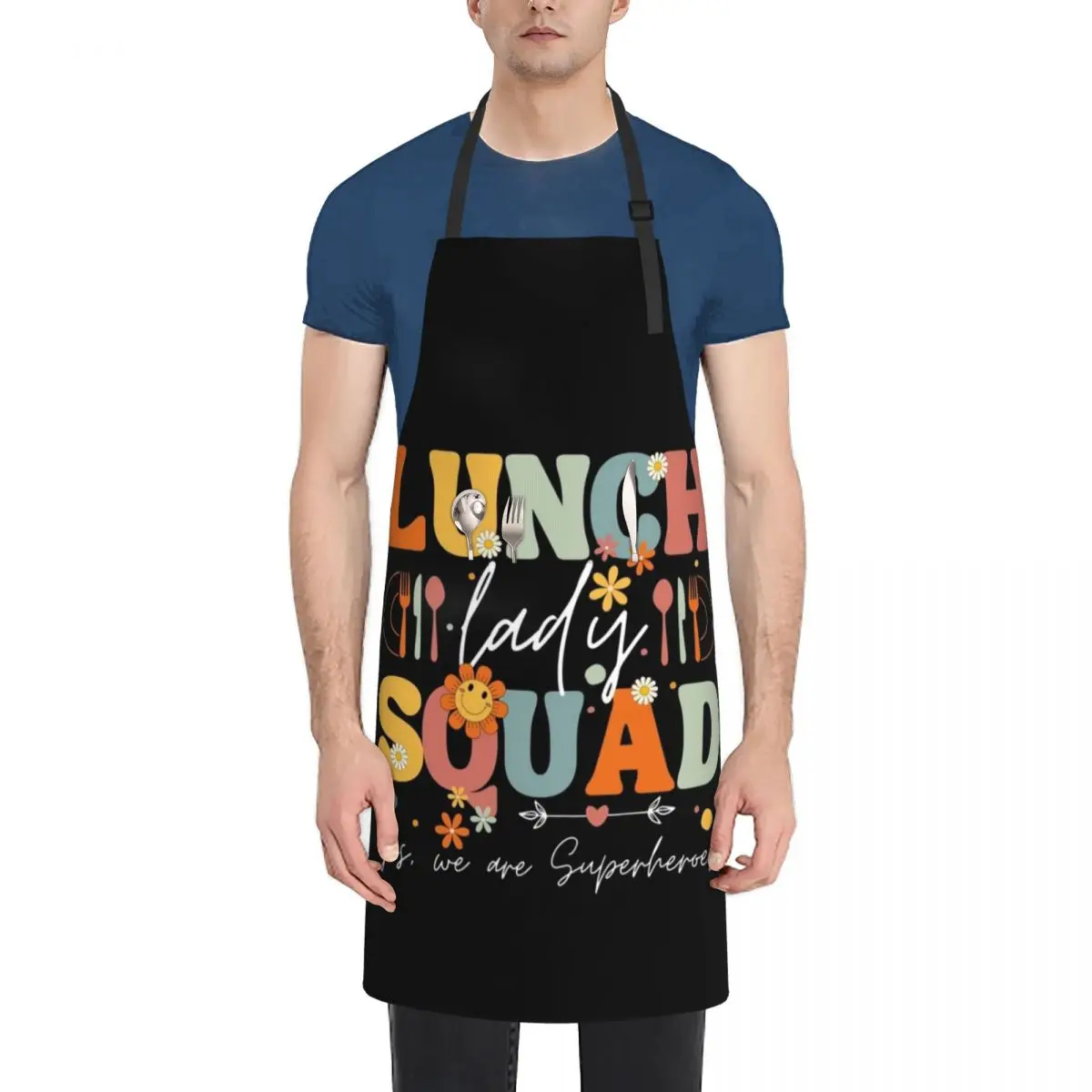 School Lunch Hero Squad Funny Cafeteria Crew Worker Matching present from mom dad and Friends Apron Sexy For Cosmetologist Apron