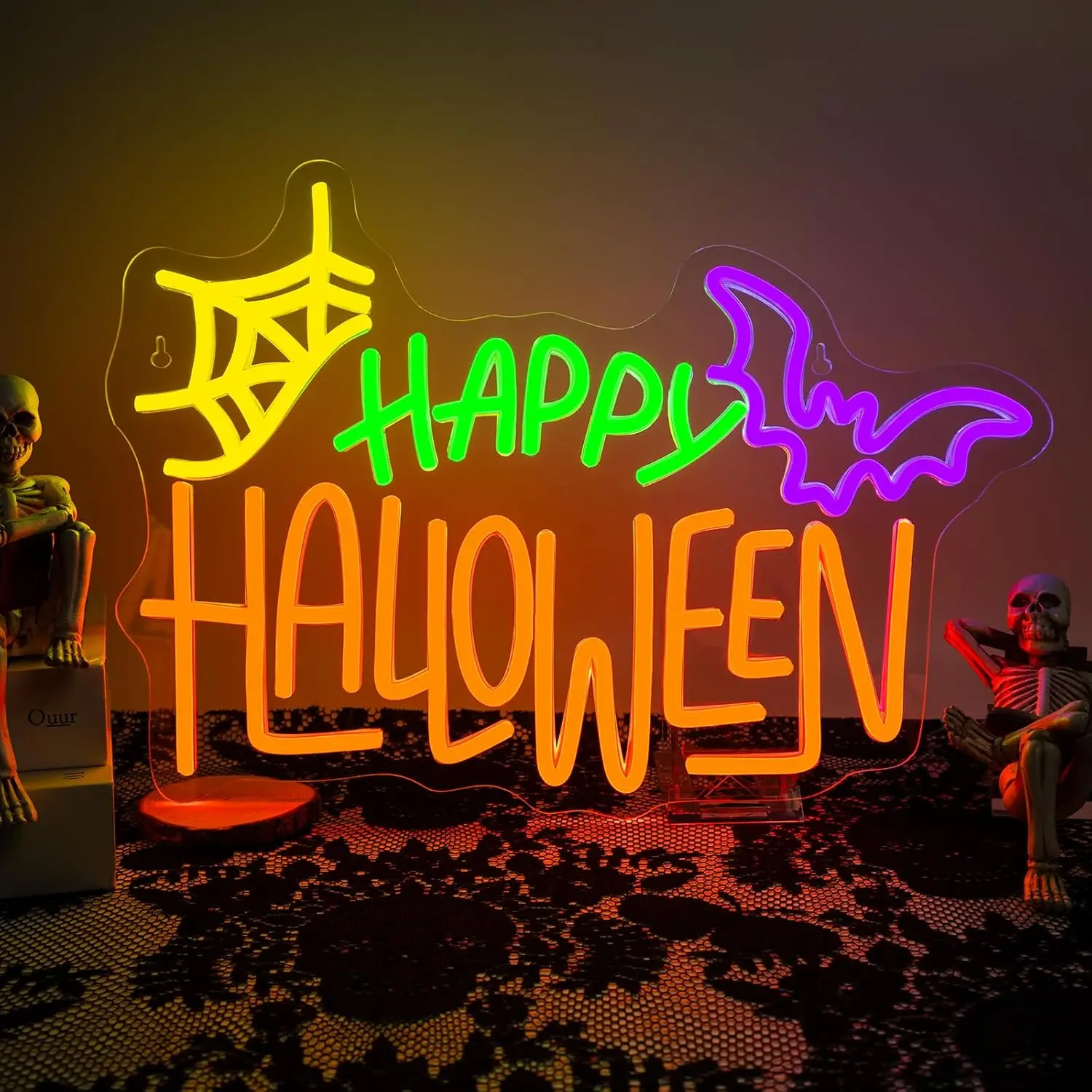 ハロウィンネオンサイン-usbネオンライト調光可能ledライト-家庭用-不気味なパーティー-寝室-リビングルーム-バー-ハロウィンデコレーションギフト