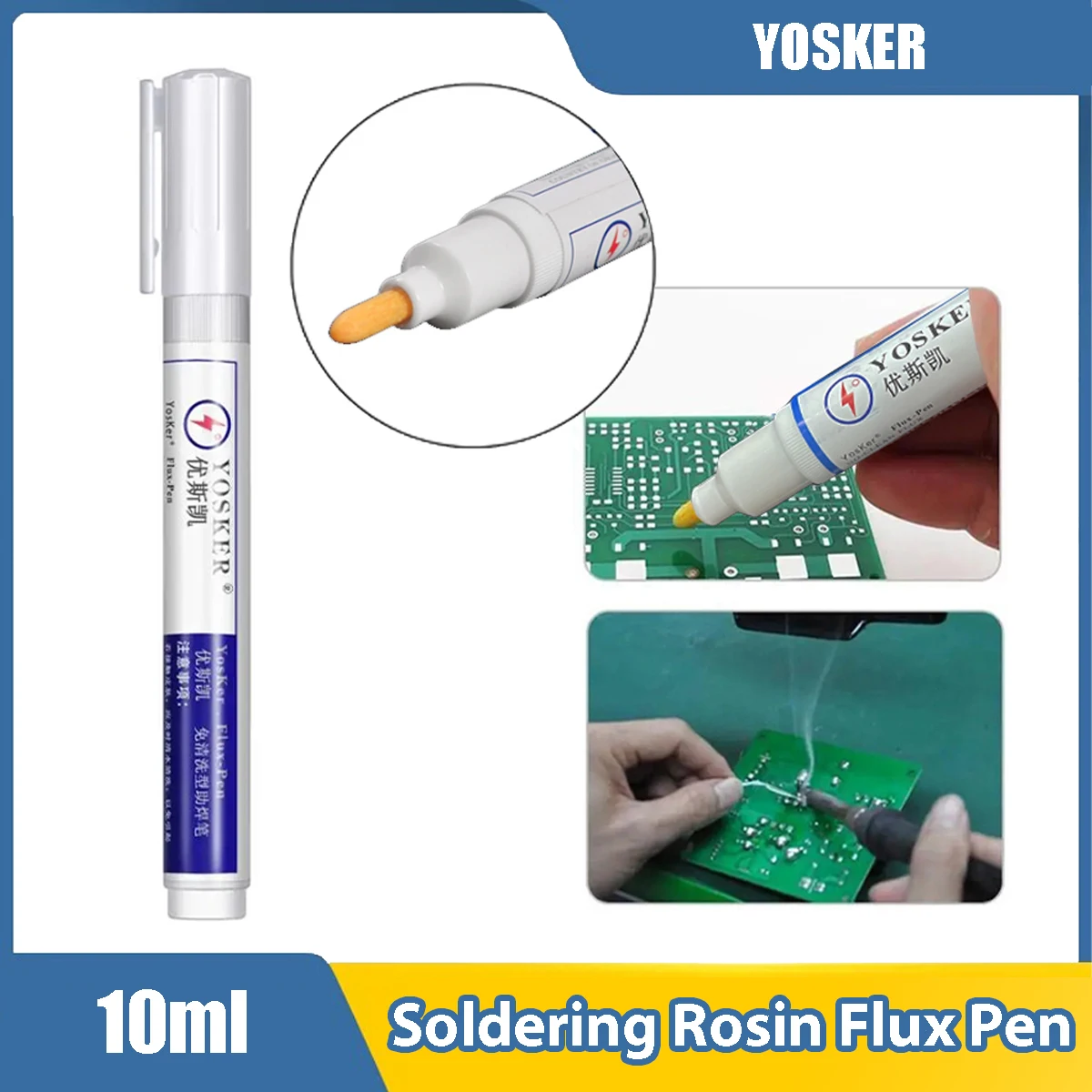 

YOSKER паяльная канифольная флюсовая ручка, низкотвердый DIY, не требующий очистки сварки, 10 мл, электроинструмент для припоя без очистки для проектов DIY