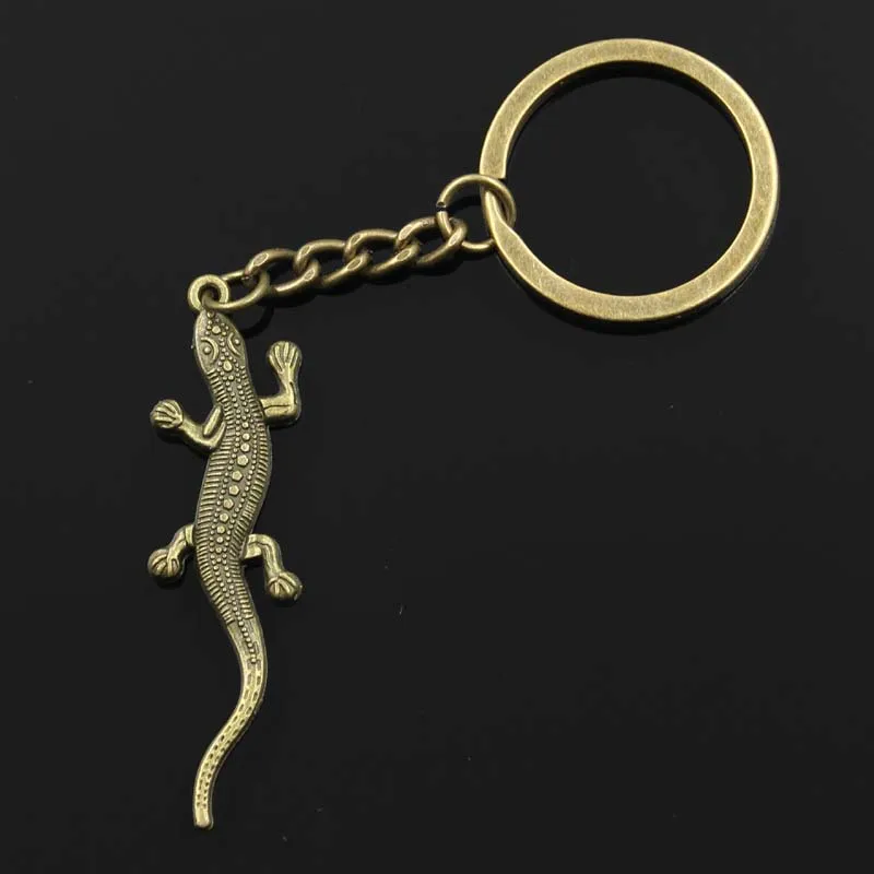 Fashion Keychain 56x15mm Lizard Gecko Pendants DIY Men Jewelry Car Key Chain Ring Holder Souvenir For Gift