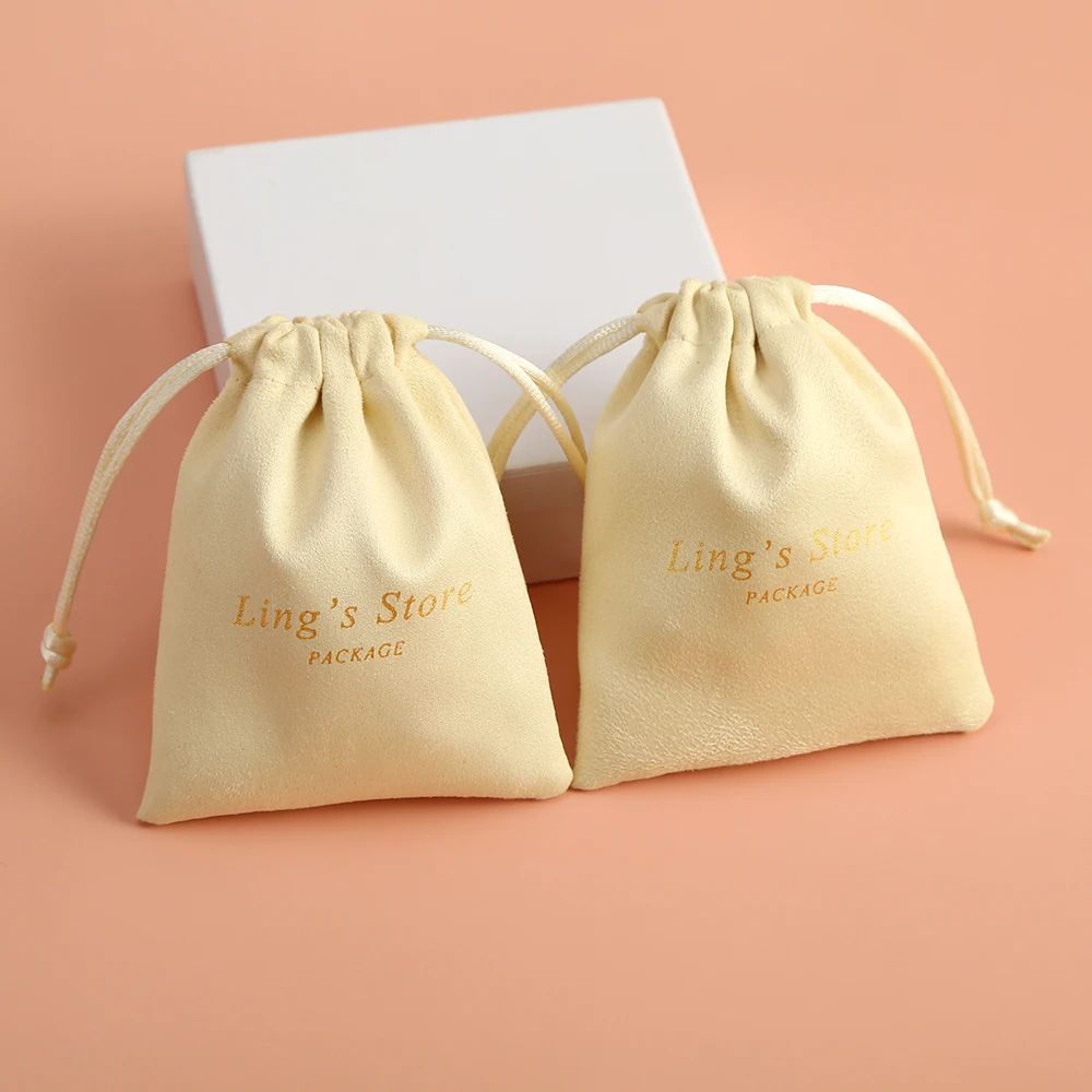 Bolsas de terciopelo con cordón y logotipo personalizado para embalaje de joyería, bolsitas elegantes para recuerdo de boda, bolsitas para jabón y