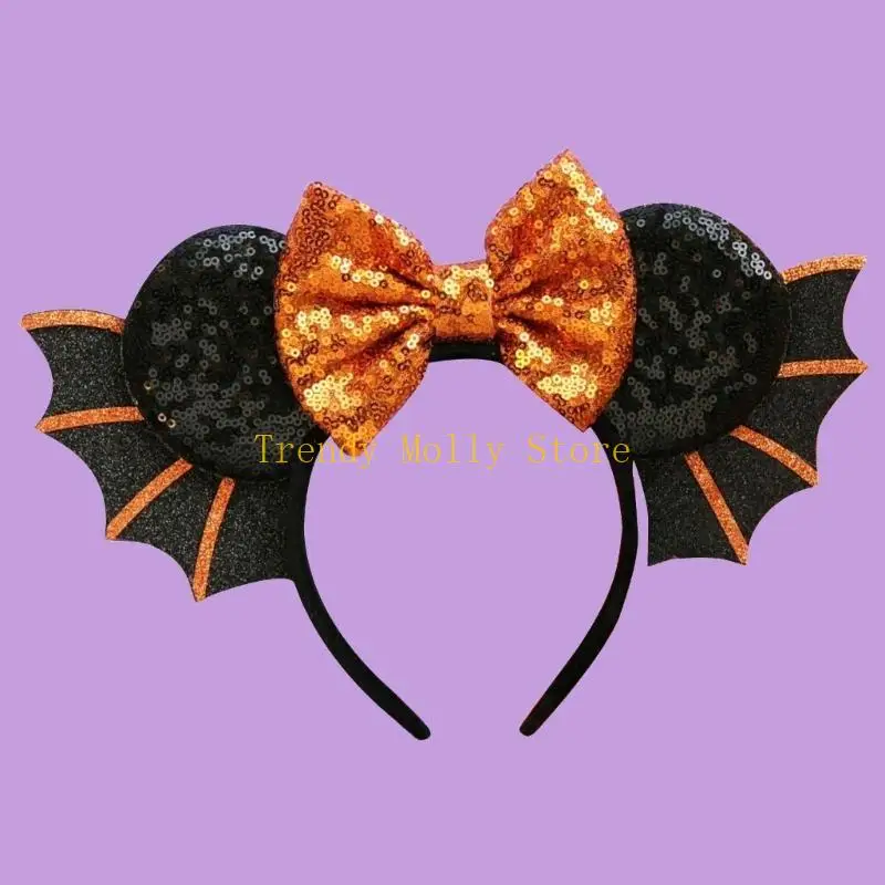 N5KB Unieke Bat Wing-hoofdband Haaraccessoires voor Halloween-decoraties Feest haarhoepel voor vrouwen hebben