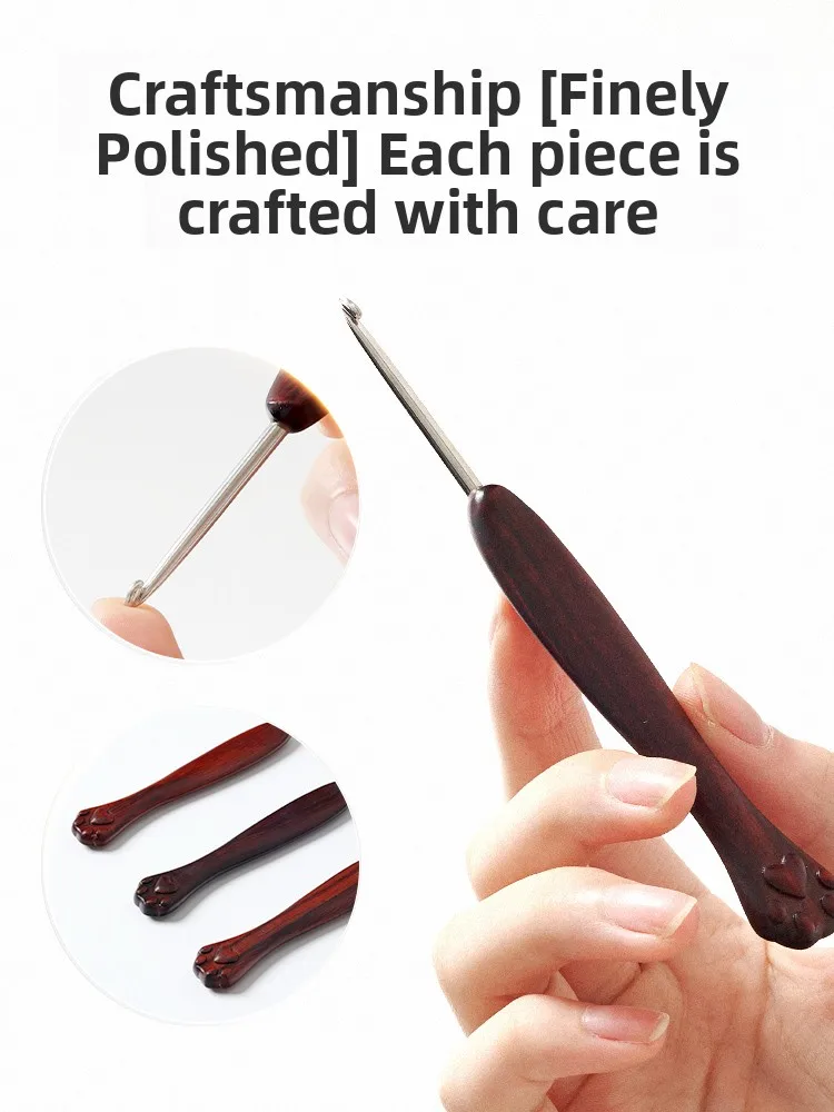 Jarum Rajut Furada Buatan Tangan DIY, Gagang Kayu Ungu Pasir, Alat Benang Boneka, Kepala Jarum Presisi, Tekstil Rumah Tangga