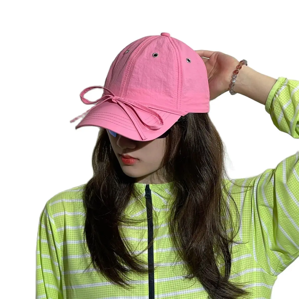 

2024 New Korean Bow Outdoor Hat Quick-Drying Soft Top Duck Tongue Hat Outdoor Sunscreen Fishing Mountaineering Travel Hat Female