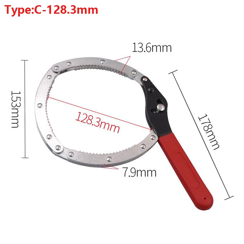 1PC  Belt Wrench Oil Filter Puller Strap Spanner Chain Wrench Strap Opener Adjustable Disassembly Car maintenance Hand Tool