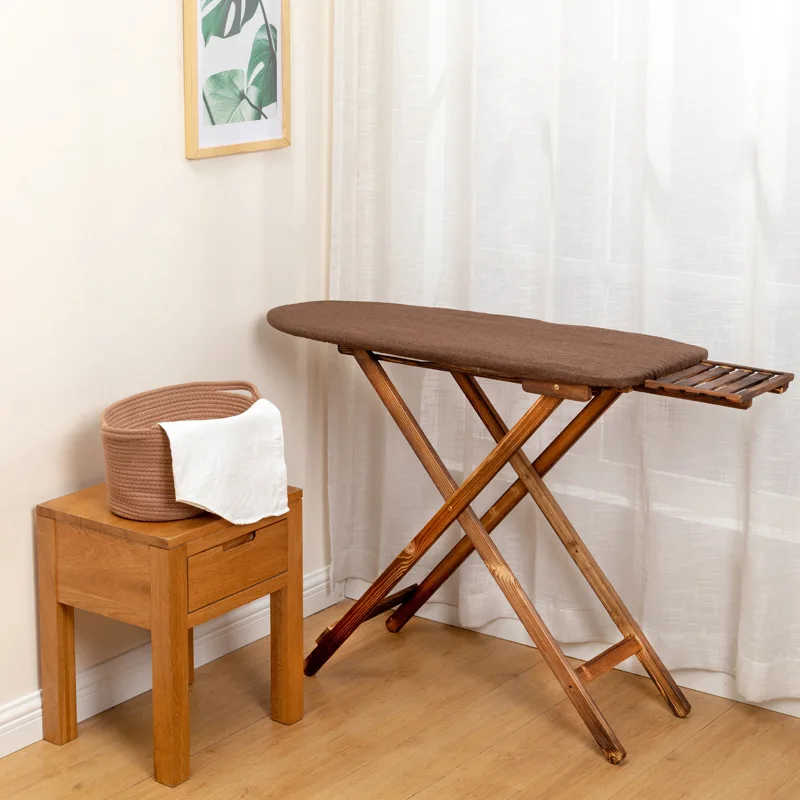 Solid wood ironing board, household, ironing rack, vertical large wooden shelf
