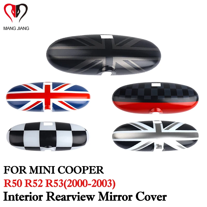 Car Interior Rearview Mirror Cover Shell Stickers For Mini Cooper R50 R52 R53 Car Accessory Inner Mirror Case Auto Decoration