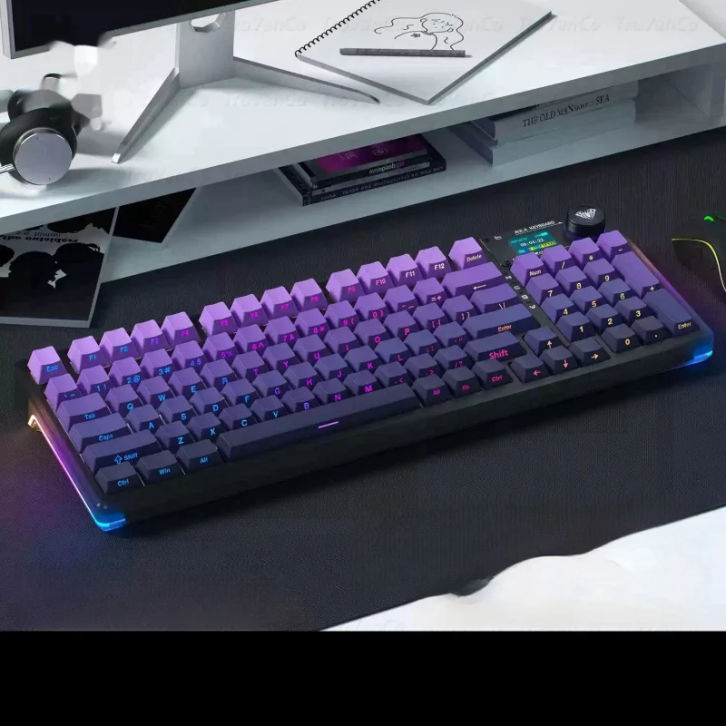 F98prov2 Customized Side Carved Keycap Mechanical Keyboard Wireless Bluetooth Low Delay Stable Property E-Sports Game Dedicated