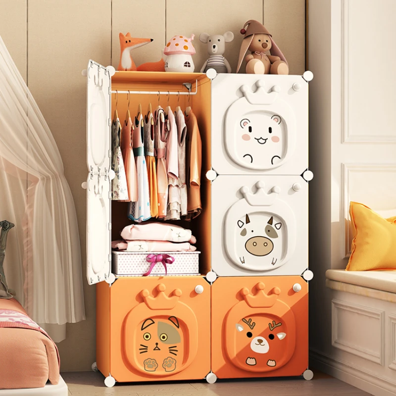 Children's Wardrobe Clothes Closet Folding Baby Cupboard Storage Cheap Bedrooms Wardrobes Assembly Cabinet Kids Plastic Locker