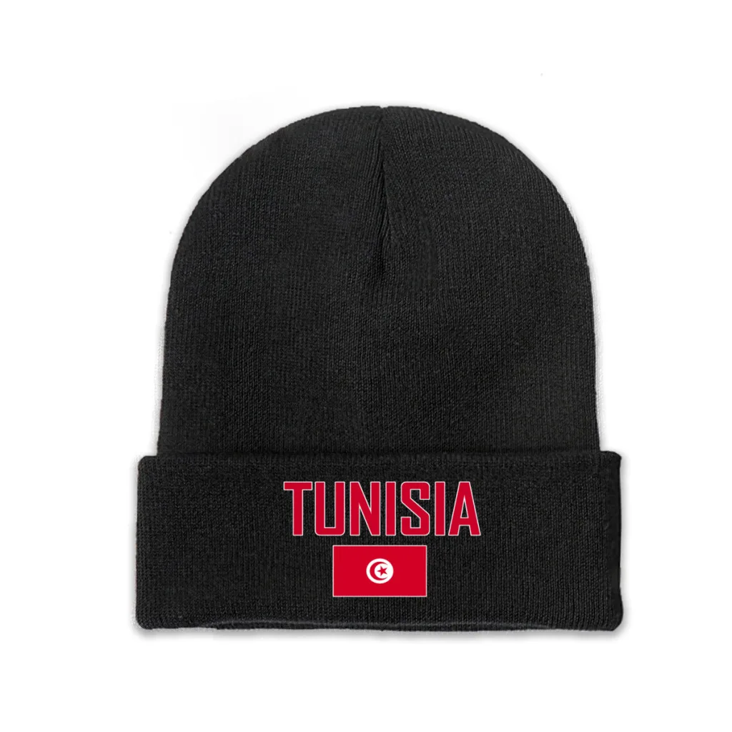 TUNISIA Country Flag Top Print Men Women Unisex Knitted Hat Winter Autumn Beanie Cap Warm Bonnet