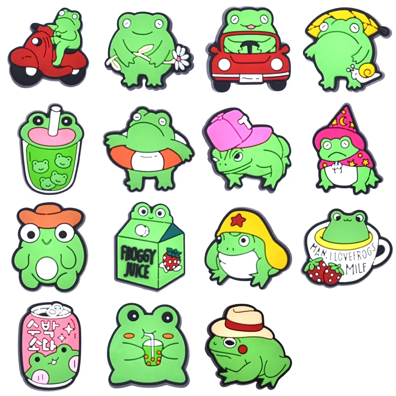 Frog Shoe Charms for Crocs Accessories Women Clogs Pins Men Badges Kids Jeans Boy Girls Decorations Buckle Shoes Accessories