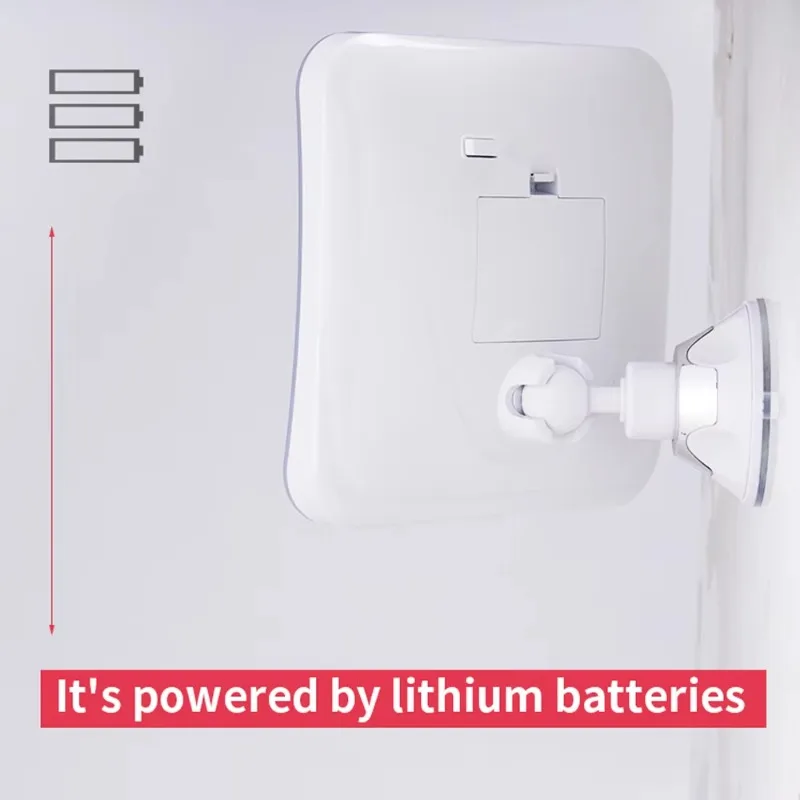 Powerful Square Led Mirror Makeup Magnification Cosmetic Mirrors Lighted Bathroom Makeup Mirror With Suction Cup