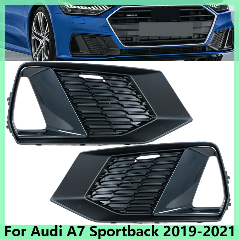 Front Bumper Grill For Audi A7 Sportback 2019 2020 2021 Black Grille Car Grilles Replacement Part 4K8807647CRU6 4K8807648CRU6