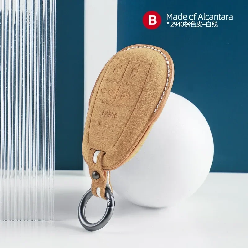 

Suede Car Key Case Cover Holder Key Shell Buckle for Alfa Romeo