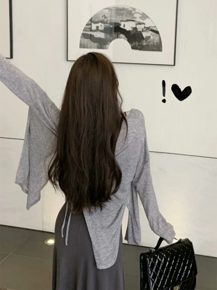 

ay Ice Silk Sun Protection Light Weight Summer Cardigan Women's Outerwear awl Knitted Top V-Ne Long Sve Casual Sle