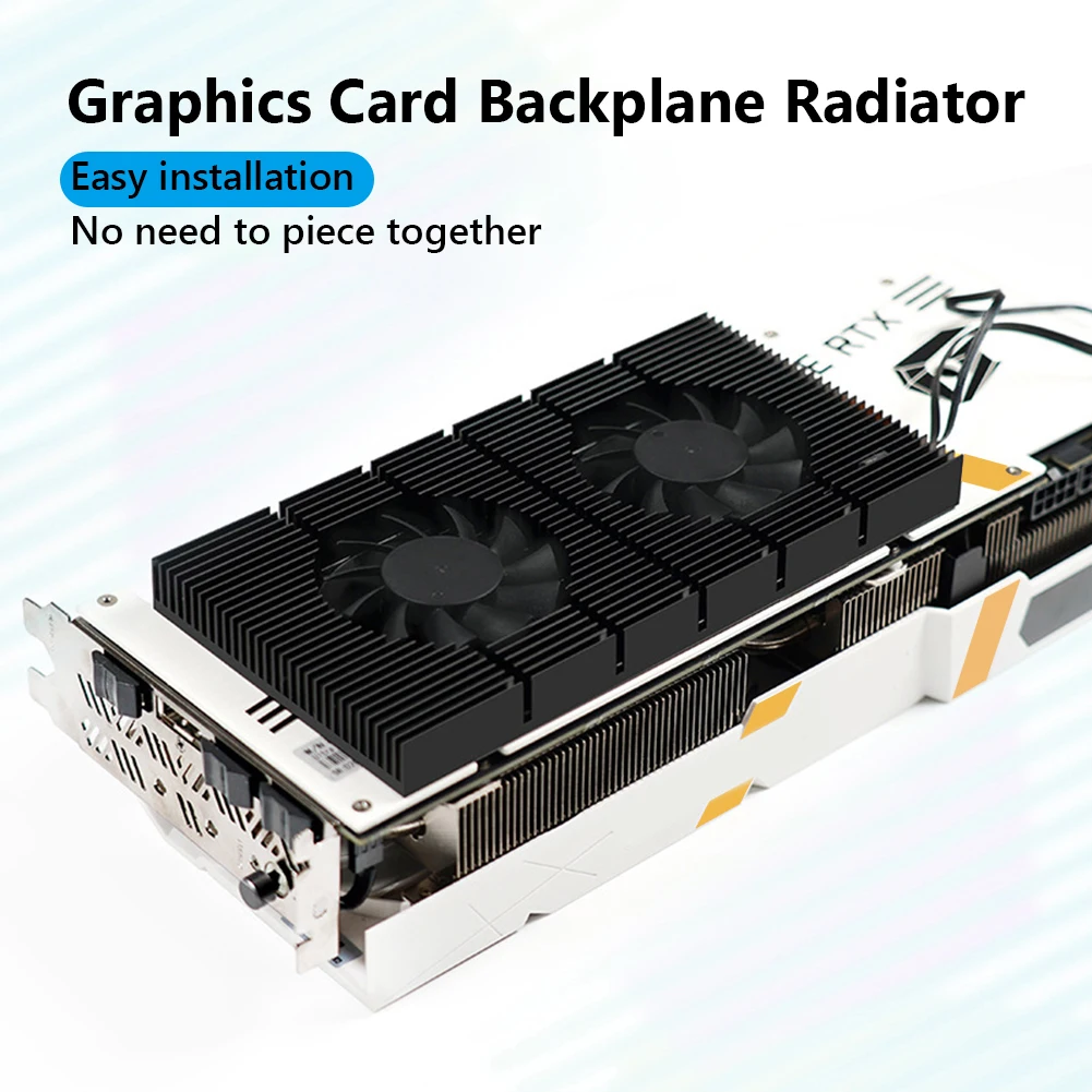 

GPU Backplate Radiator Kit Graphics Card Backplate Memory Cooler Heatsink Cooling Fan Aluminum Panel for RTX 3090 3080 3070