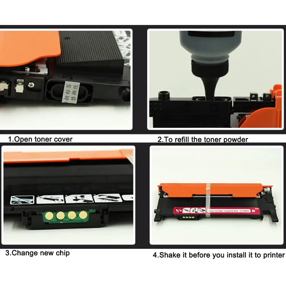 New Toner Cartridge Compatible for Samsung CLT-K406S C406S M406S Y406S 406S 406 CLP-365W CLX-3305FW C410W C460FW Printer Parts