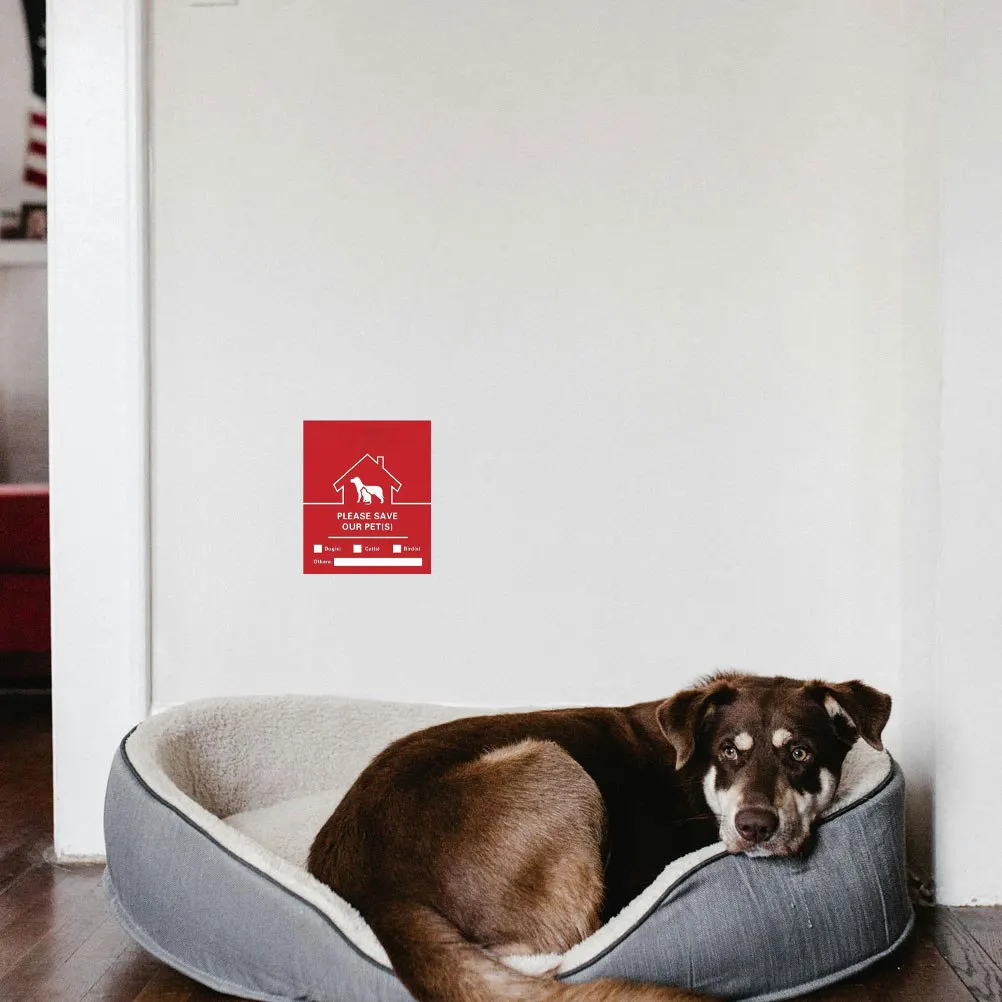 

30 Sheets Emergency Alert Pets Rescue Stickers Clear Visible Finder Window Door Decal Fire Safety Accessory
