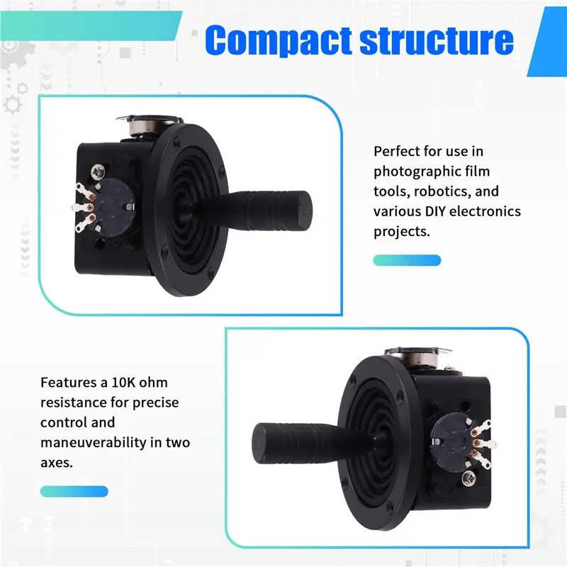 CJSD-Joystick Potentiometer 10K Ohm 2-Axis JH-D202X-R4 Sealed Monitor Keyboard Ball Joyrode