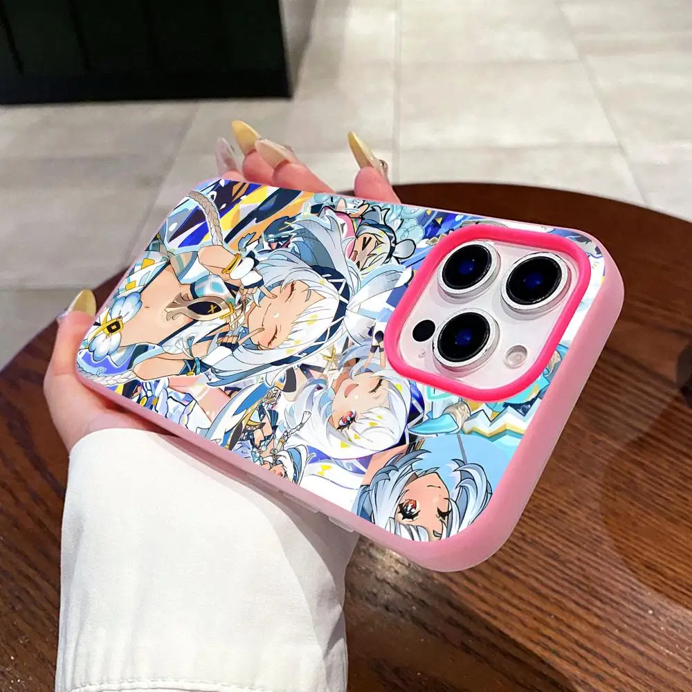 

Чехол для телефона Game GI Mualani Jelly Double layer Rose Red для iPhone 17 16 15 14 13 12 11 Air Pro Max Plus, защитный