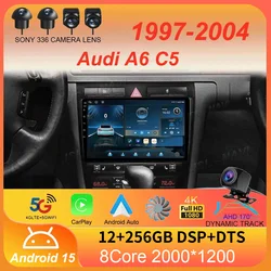 Android 15 Car Radio for Audi A6 C5 1997-2004 S6 1999 - 2004 RS6 2002 - 2006 Multimedia Player 2Din Carplay Stereo GPS NO DVD