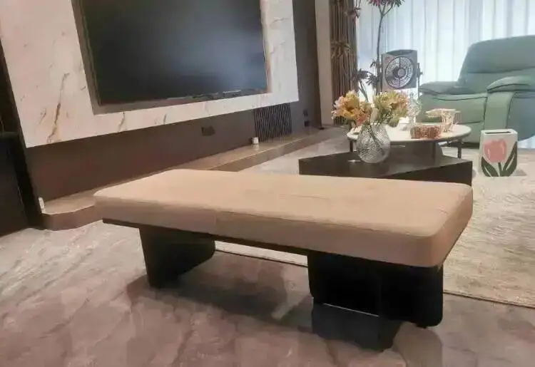 Nordic Stainless Steel Metal Foot Stool Ottoman Shoe Bench for Entryway Bedroom Living Room Lab
