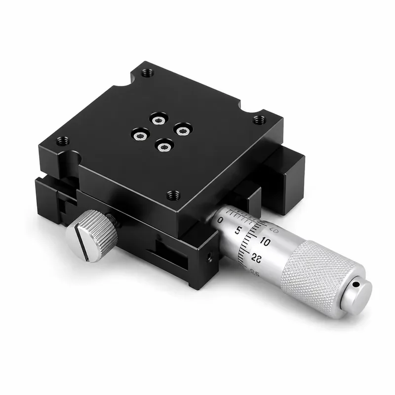 Manual Rotary Positioning Stage Precision Rotation Platform with Fine Adjustment Knob 40x40mm Square Table +/-10 Degree Range
