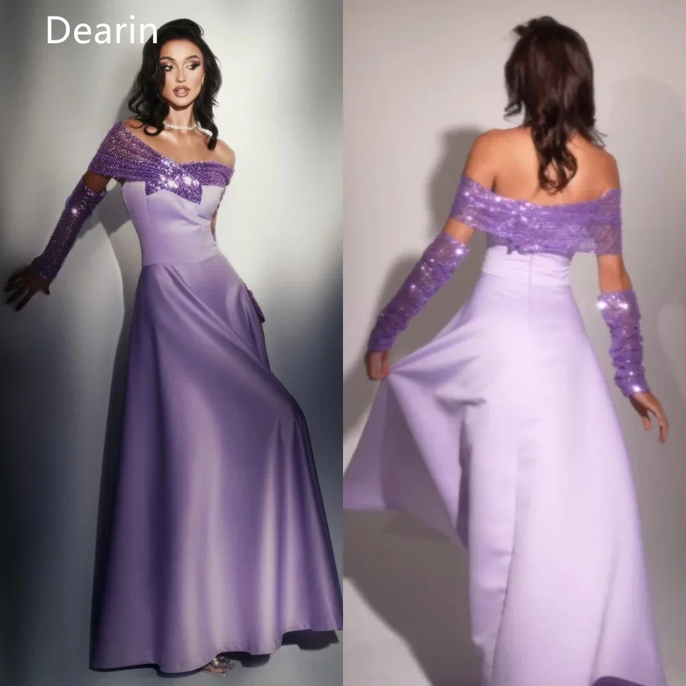 

Evening Gown Prom Formal Dress Dearin Off-the-shoulder A-line Floor Length Skirts Tulle Bespoke Occasion Dresses Saudi Arabia