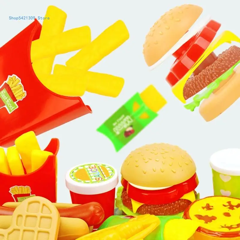 

85WA Hamburger French Fries Model Playhouse Accessories Children Party Favor