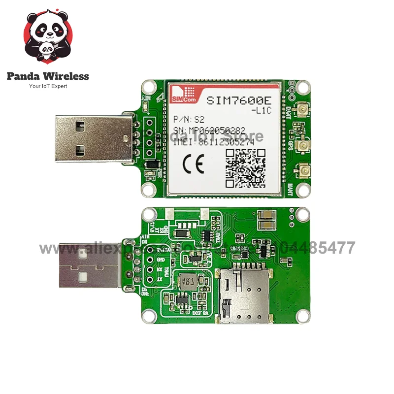 SIMcom SIM7600 SIM7600E-L1C 4G LTE CAT1+GNSS USB Dongle breakout kit TE-A USB2.0 Mirco SIM Card Slot Support GNSS for PCB