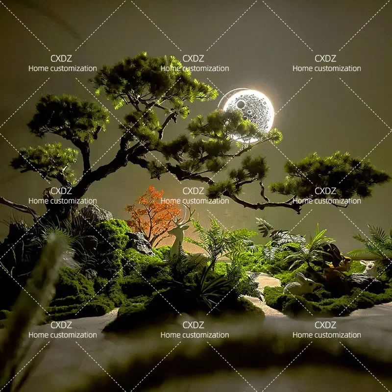 Simulated Pine Tree Green Plant Landscape Welcome Lohan Pine Bonsai Ornament for Hotel Exhibition Hall Decoration Large