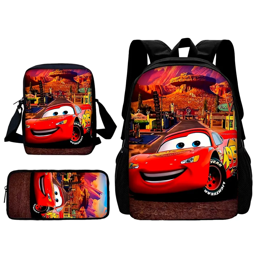 Cartoon C-cars School Bag For Boy Girls with Shoulder Bags Pencil box Cartoon Backpack for Child