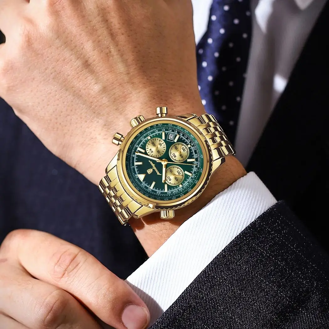 POEDAGAR Top Luxury Male Wristwatch Chronograph Date Waterproof Luminous Men's Watches Stainless Steel Classic Quartz Man Watch - view 6