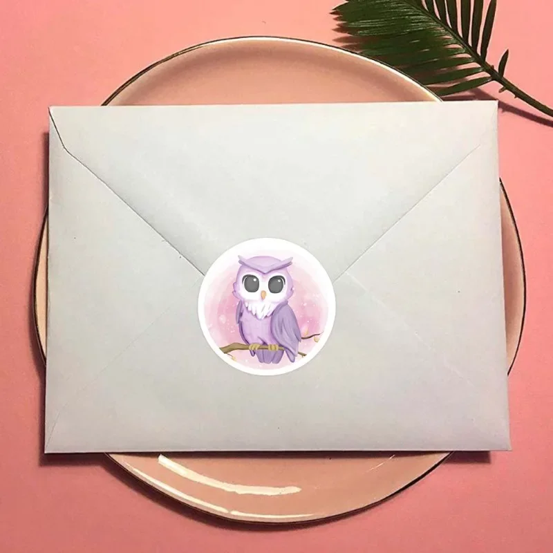 Round Cute Animal Pink rabbit Party Adhesive Diy Seal Stickers Decorative Album Diary Cartoon Label Decor